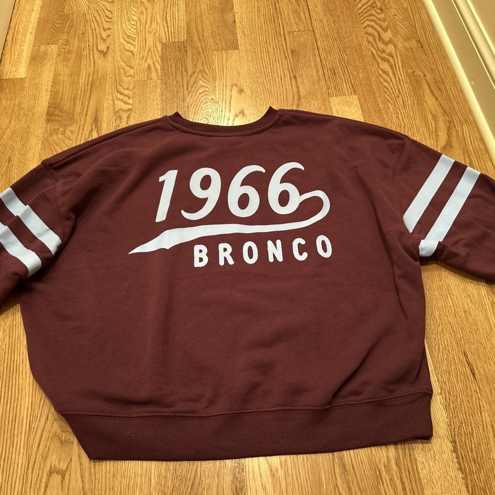 Ford Bronco Sweater 1966 Women's Sweatshirt XL 66 Maroon